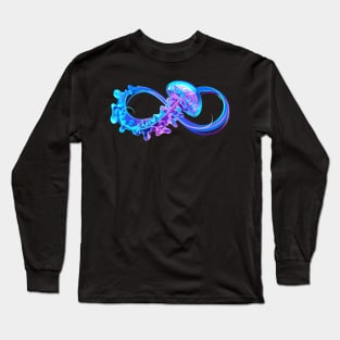 Infinity with Glowing Jellyfish Long Sleeve T-Shirt